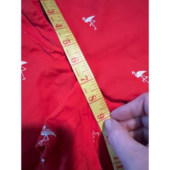 J. Crew Womens Flamingo Embroidered Red Chino Shorts 100% Cotton Size 0 - Picture 5 of 6